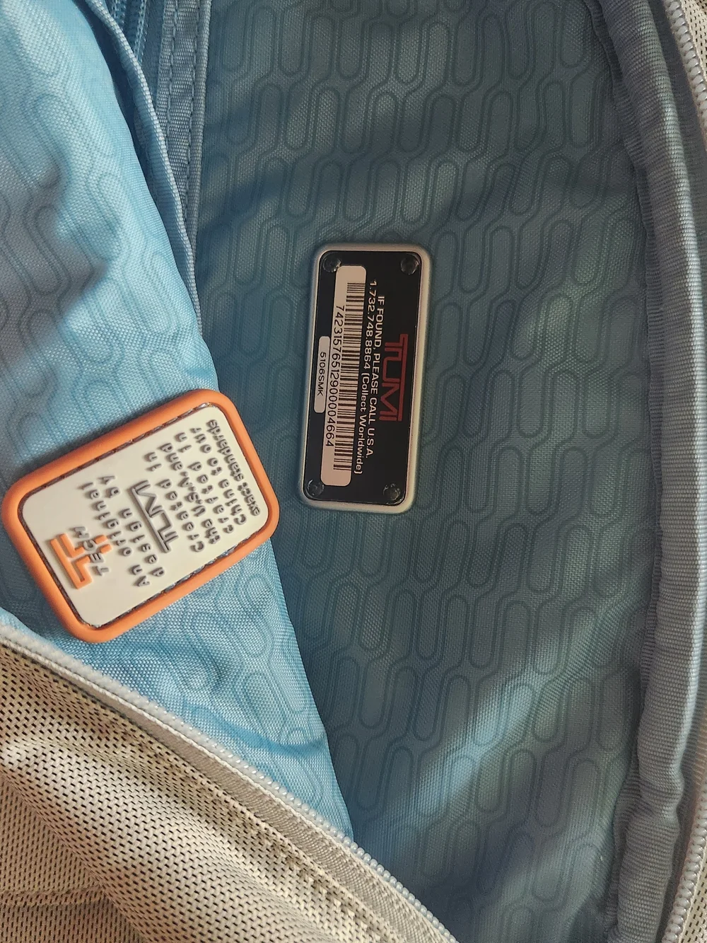 Tumi T Tech Two-Tone Gray and Orange Sling Backpack - Picture 3 of 7